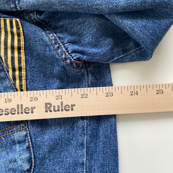 Vintage 90s Get Used By Elie Denim Jean Jacket Mens Medium Snap Button Up Shirt - Picture 8 of 9